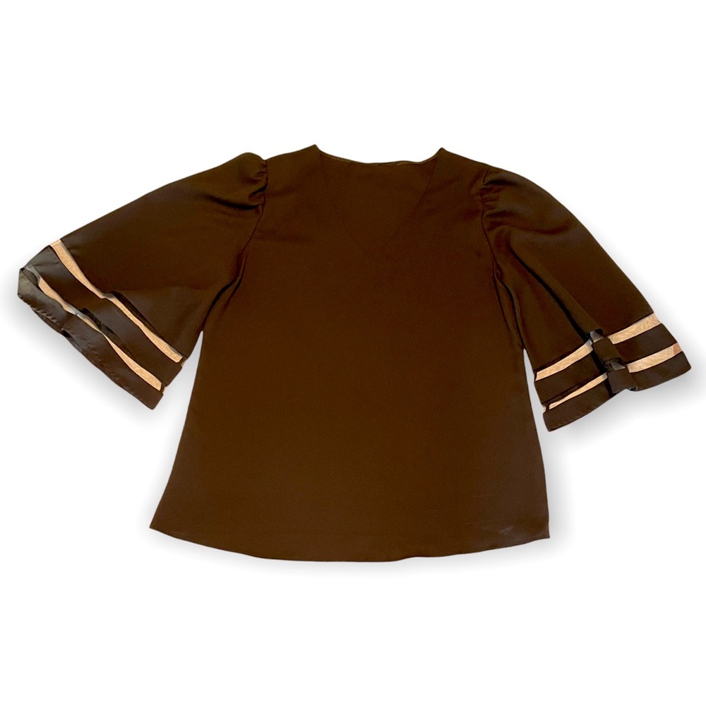 Black Blouse with Embellished Sleeves